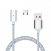 Магнитный кабель USB 360 LED Type-C 1000mm, кабель для подключения к USB, кабель для зарядки (Белый)